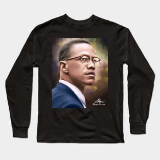 Digital Malcolm X Long Sleeve T-Shirt